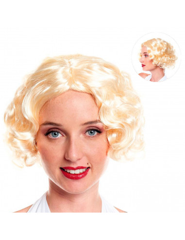 Tradineur - Peluca de Marilyn para mujer, fibra sintética, complemento para disfraz de carnaval, Halloween, cosplay, fiestas (Ad