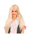 Tradineur - Peluca rubia extralarga para mujer, fibra sintética, complemento para disfraz de carnaval, Halloween, cosplay, fiest