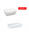 Tradineur - Bandeja para frigorífico blanca, bandeja para hostelería, 2,1 litros, medidas 34 x 20,5 x 4,5 cm
