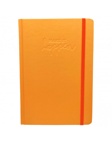 Tradineur - Libreta con goma, bloc de notas, cuaderno, tapa dura y 80 hojas blancas, incluye marcapáginas, sobre porta-documento