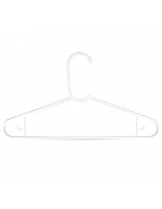 Tradineur - Pack de 4 perchas de plástico "Mustang" con barra y enganches para tirantes, perchas para abrigos, trajes, pantalone