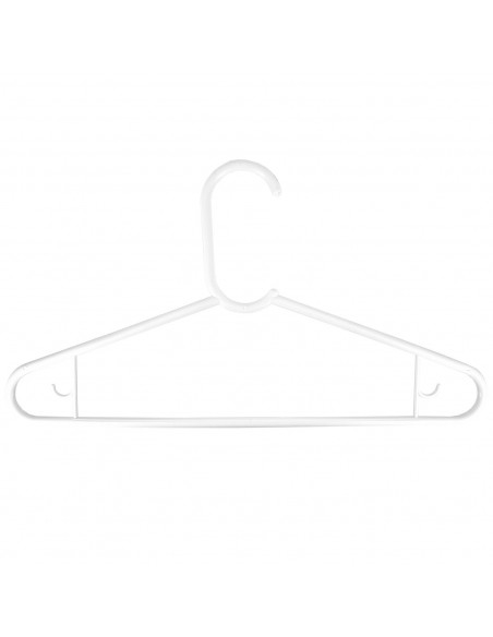 Tradineur - Pack de 4 perchas de plástico "Mustang" con barra y enganches para tirantes, perchas para abrigos, trajes, pantalone