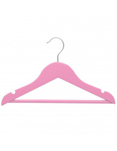 Tradineur - Set de 3 perchas de plástico con barra, gancho metálico y muescas para tirantes, perchas para abrigos, trajes, panta
