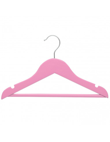 Tradineur - Set de 3 perchas de plástico con barra, gancho metálico y muescas para tirantes, perchas para abrigos, trajes, panta