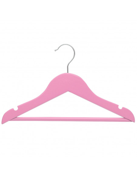 Tradineur - Set de 3 perchas de plástico con barra, gancho metálico y muescas para tirantes, perchas para abrigos, trajes, panta