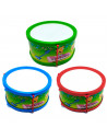Tradineur - Tambor de juguete - Fabricado en España - Instrumento musicales para niños - Ø 19 x 9,6 cm - Color Surtido