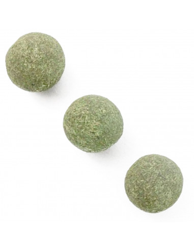 Tradineur - Pack de 3 bolas de hierba para gatos - Fabricado en España - Juguetes para mascotas domésticas - Ø 3,2 cm 