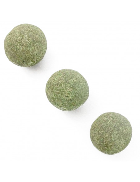 Tradineur - Pack de 3 bolas de hierba para gatos - Fabricado en España - Juguetes para mascotas domésticas - Ø 3,2 cm 