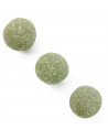 Tradineur - Pack de 3 bolas de hierba para gatos - Fabricado en España - Juguetes para mascotas domésticas - Ø 3,2 cm 