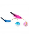 Tradineur - Pack de 2 Bolas con sonido para gatos - Fabricado en España - Incluye una cuerda - Ø 4,2 cm - Color Surtido
