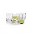 Tradineur - Set de 3 vasos de cristal "Galassia", base gruesa, resistentes, servir whisky, agua, licores, bebidas, aptos para la