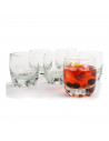 Tradineur - Set de 3 vasos de cristal "Galassia", base gruesa, resistentes, servir whisky, agua, licores, bebidas, aptos para la
