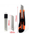 Tradineur - Cúter profesional con 5 cuchillas de recambio, superficie antideslizante, cutter con hoja de 18 mm, bloqueo de segur