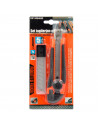 Tradineur - Cúter profesional con 5 cuchillas de recambio, superficie antideslizante, cutter con hoja de 18 mm, bloqueo de segur