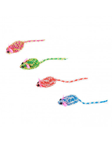 Tradineur - Pack de 2 Ratones de juguete para gatos - Fabricado en España - juguetes para animales domesticos - 2 x 2,5 x 5 cm -