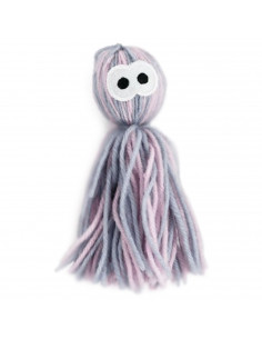 Tradineur - Juguete de estambre con forma de fantasma para gatos - Fabricado en España - 15 x 4 x 4 cm - Color Surtido