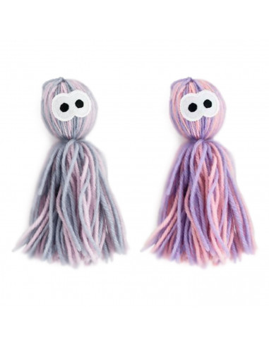 Tradineur - Juguete de estambre con forma de fantasma para gatos - Fabricado en España - 15 x 4 x 4 cm - Color Surtido