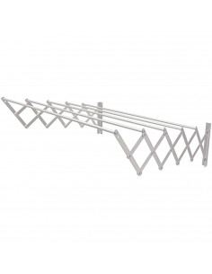 Tradineur - Tendedero extensible metálico para pared - Fabricado en España - Soporte plegable para tender ropa - 50 x 38,5 x 9,5