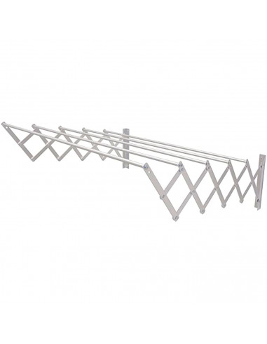 Tradineur - Tendedero extensible metálico para pared - Fabricado en España - Soporte plegable para tender ropa - 50 x 38,5 x 9,5