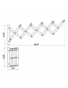 Tradineur - Tendedero extensible metálico para pared - Fabricado en España - Soporte plegable para tender ropa - 50 x 38,5 x 9,5