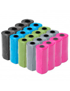 Tradineur - Pack de 20 rollos de bolsas higiénicas para excrementos de perro, recambios para dispensador de bolsas de caca, masc