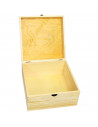 Caja de madera cuadrada con cierre 18 x 31 x 31 cm. Caja, cofre para decorar con tapa, almacenaje objetos de valor, juguetes