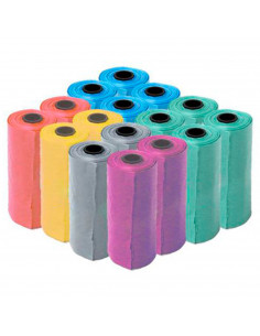 Tradineur - Pack de 16 rollos de bolsas higiénicas para excrementos de perro, recambios para dispensador de bolsas de caca, masc