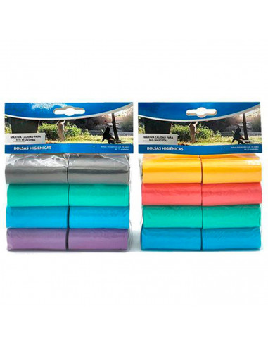 Tradineur - Pack de 16 rollos de bolsas higiénicas para excrementos de perro, recambios para dispensador de bolsas de caca, masc