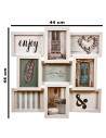 Tradineur - Multimarco de madera para 9 fotos, marco múltiple de pared para fotografías de 14 x 9 cm, portafotos, decoración del