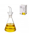 Tradineur - Aceitera de cristal antigoteo, elaboración artesanal, cristal fino y elegante, dispensador de aliño rellenable, acei