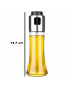 Tradineur - Aceitera de cristal con spray, elaboración artesanal, dispensador de aliño rellenable con pulverizador, aceite, vina
