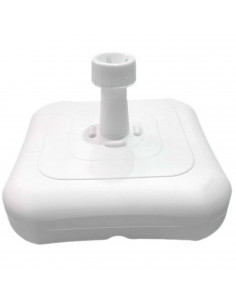 Base para sombrilla rellenable, de plástico blanco, 36 x 36 x 10 cm