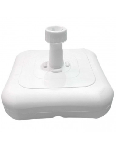 Base para sombrilla rellenable, de plástico blanco, 36 x 36 x 10 cm