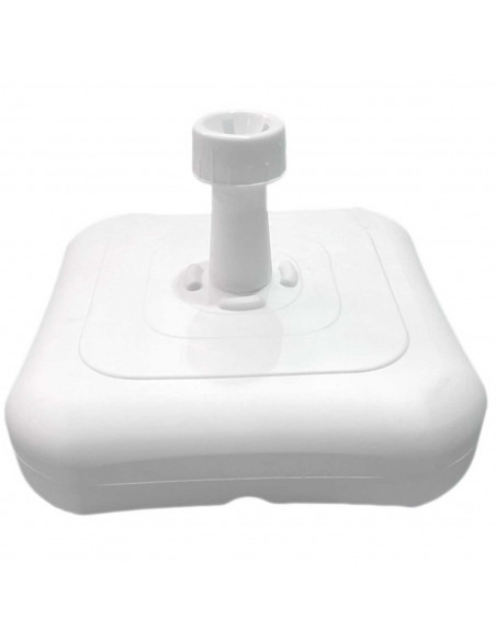 Base para sombrilla rellenable, de plástico blanco, 36 x 36 x 10 cm