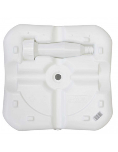 Base para sombrilla rellenable, de plástico blanco, 36 x 36 x 10 cm