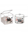 Tradineur - Set de salero y azucarero de metacrilato transparente con tapa, recipientes para guardar sal y azúcar, condimentos d