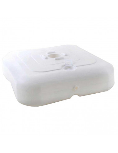 Base para sombrilla rellenable, de plástico blanco, 36 x 36 x 10 cm