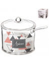 Tradineur - Set de salero y azucarero de metacrilato transparente con tapa, recipientes para guardar sal y azúcar, condimentos d