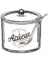Tradineur - Set de salero y azucarero transparentes de metacrilato con tapa, recipientes para guardar sal y azúcar, condimentos