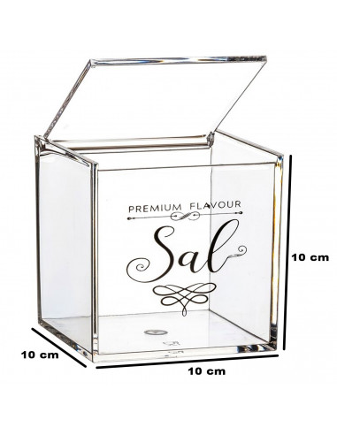 Tradineur - Set de salero y azucarero transparentes de metacrilato con tapa, recipientes para guardar sal y azúcar, condimentos