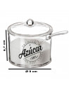 Tradineur - Set de salero y azucarero transparentes de metacrilato con tapa, recipientes para guardar sal y azúcar, condimentos