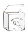 Tradineur - Set de salero y azucarero con tapa, metacrilato transparente, recipientes para guardar sal y azúcar, condimentos de