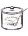 Tradineur - Set de salero y azucarero con tapa, metacrilato transparente, recipientes para guardar sal y azúcar, condimentos de