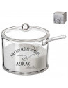 Tradineur - Set de salero y azucarero con tapa, metacrilato transparente, recipientes para guardar sal y azúcar, condimentos de