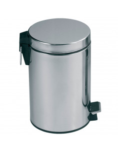 Tradineur - Papelera de acero inoxidable con apertura de pedal y recipiente interior extraíble, cubo de basura, residuos, recicl