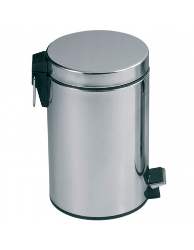 Tradineur - Papelera de acero inoxidable con apertura de pedal y recipiente interior extraíble, cubo de basura, residuos, recicl