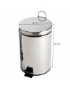 Tradineur - Papelera de acero inoxidable con apertura de pedal y recipiente interior extraíble, cubo de basura, residuos, recicl