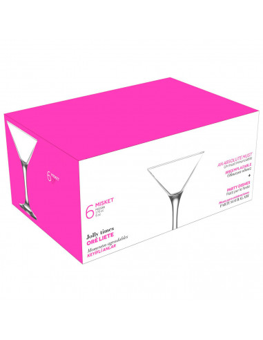 Tradineur - Set de 6 copas de cóctel Misket de cristal, copas para combinados, bebidas, elegantes, aptas para lavavajillas (17