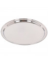 Tradineur - Bandeja redonda para servir de acero inoxidable, servir comidas y bebidas, camarero, bares, restaurantes, hogar, dis