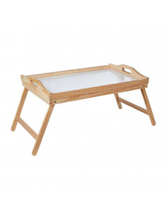 Mesa de madera plegable con asas para cama 30 x 50 x 23 cm, bandeja multiuso para desayuno con patas plegables, ligera y resiste